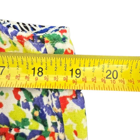 Cabi Devon Romper Floral Fiesta Colorful V Neck Drawstring Waist Size Medium - Picture 9 of 10